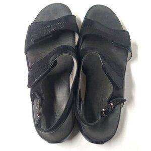 SAS Nudu Black Tripad Comfort Sandals 9M Adjustable Slingback and straps soft